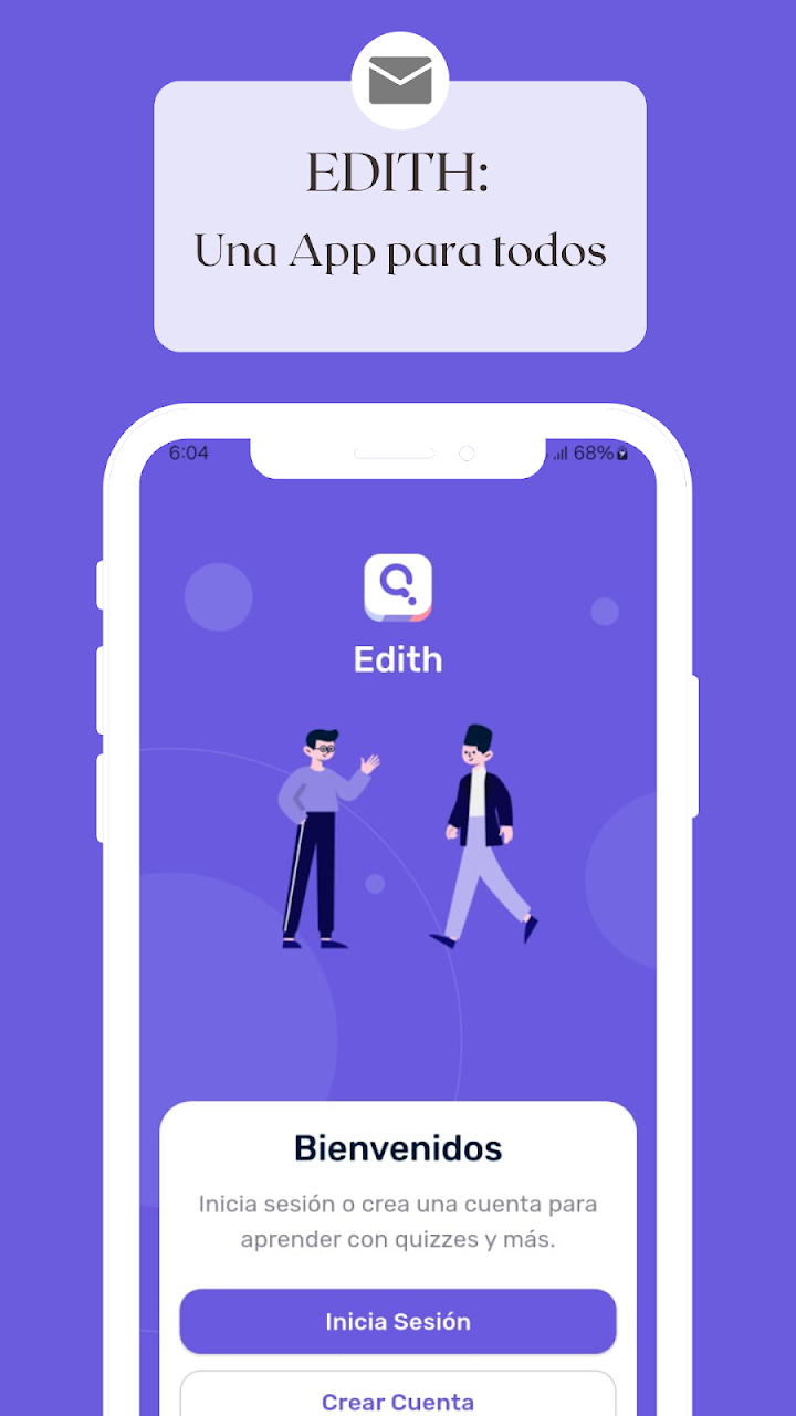 Imagen oficial de Edith: pantalla de bienvenida a la aplicación.